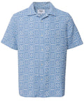 Wax London Blue Geo Dobby Didcot Shirt Size M