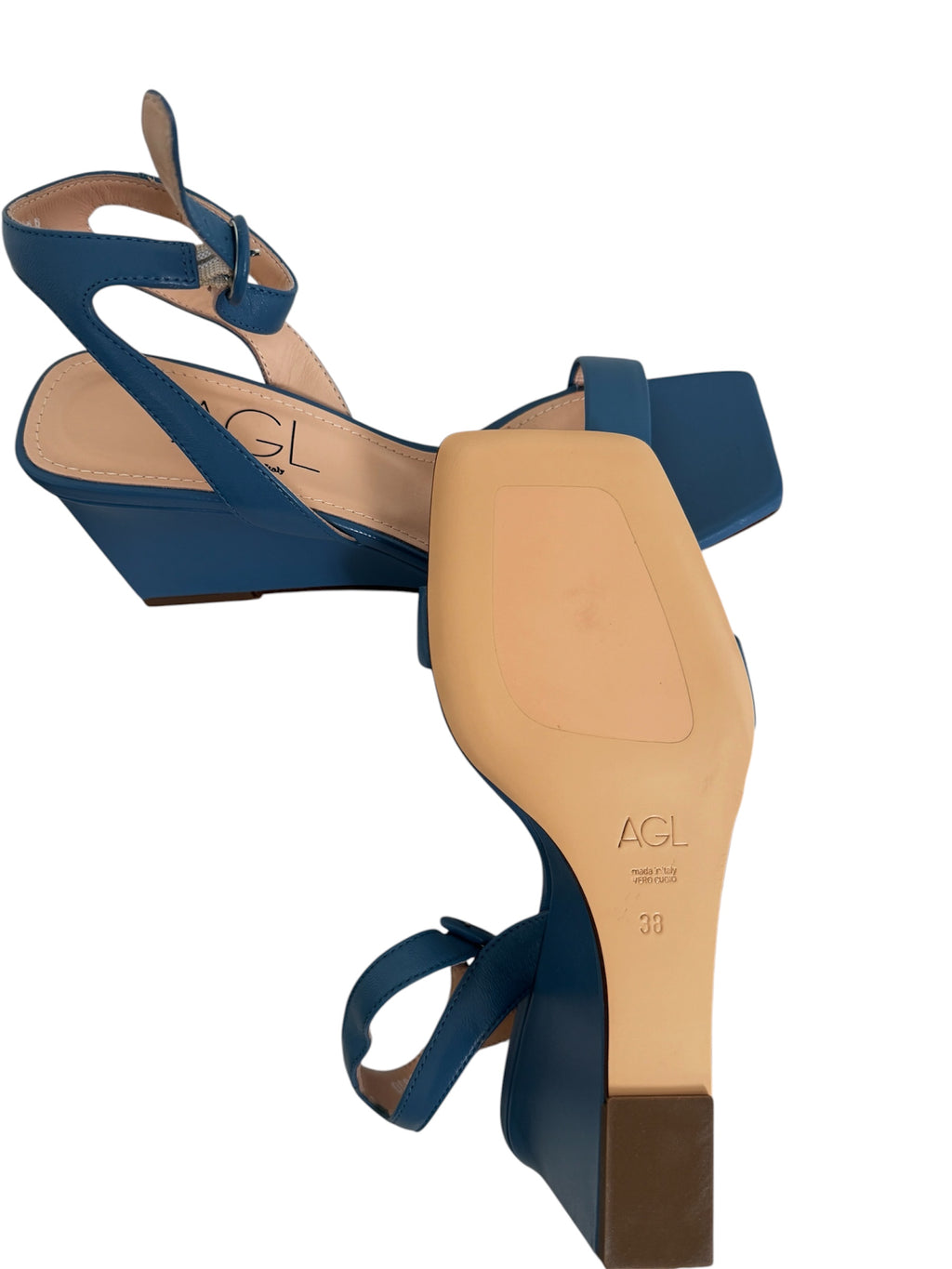 AGL Leather Wedge Sandals Size 5UK
