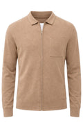 French Connection UK Camel Milano Knitted Zip Through Shirt Size S