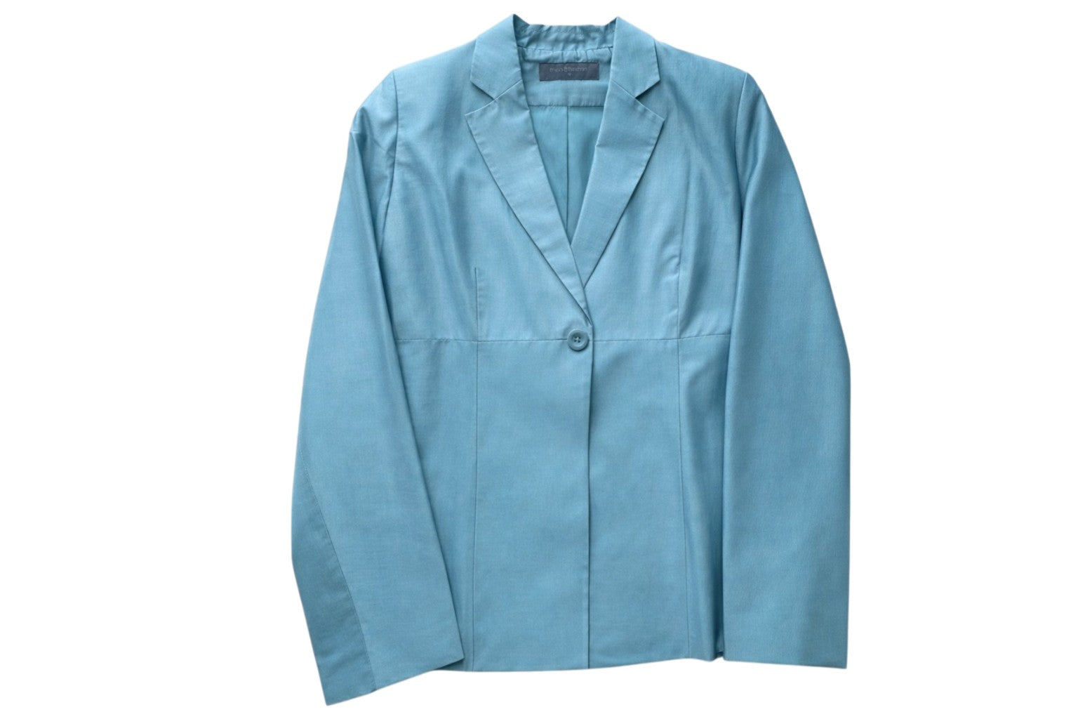 Vintage 100% Silk Blue 2 Piece Ladies Suit Size S-M