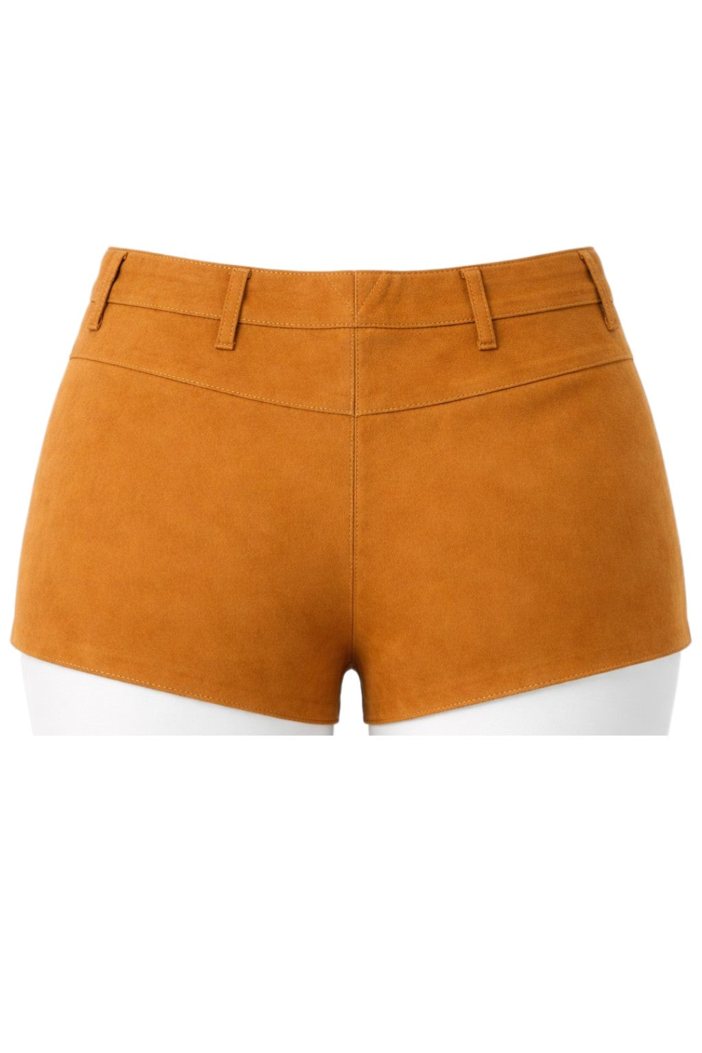 Saint Laurent Mini Micro Shorts Brown Suede Leather Size 10-12 UK