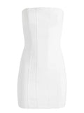 Alice + Olivia Palmer Off White Denim Mini Dress Size M