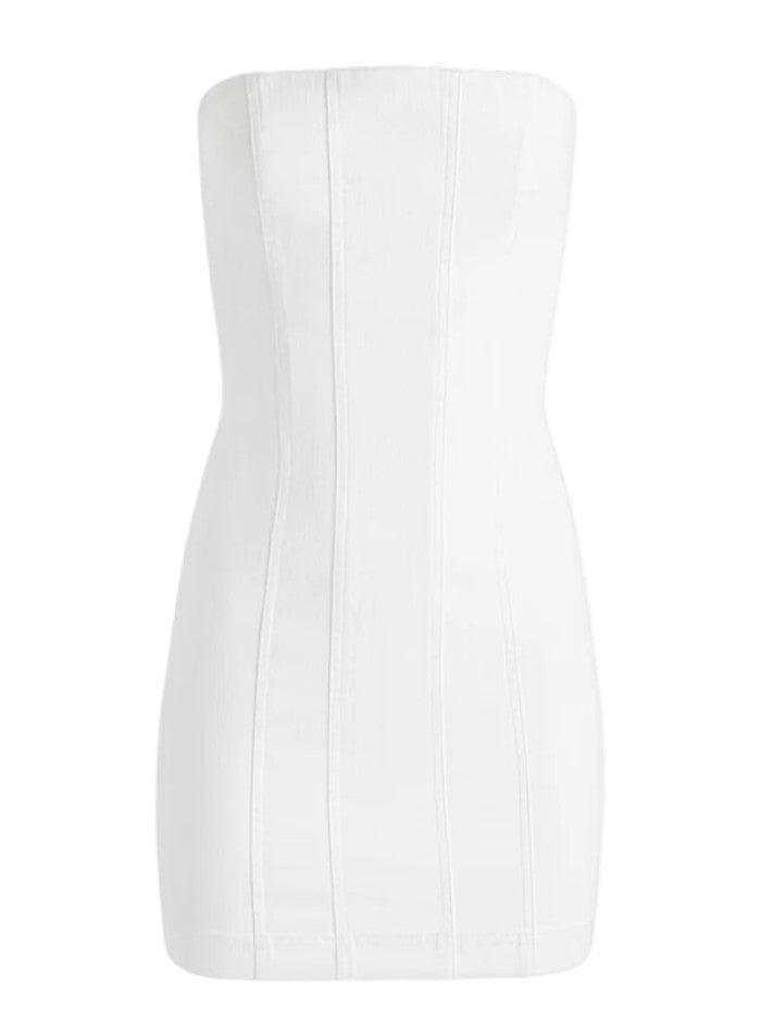 Alice + Olivia Palmer Off White Denim Mini Dress Size M
