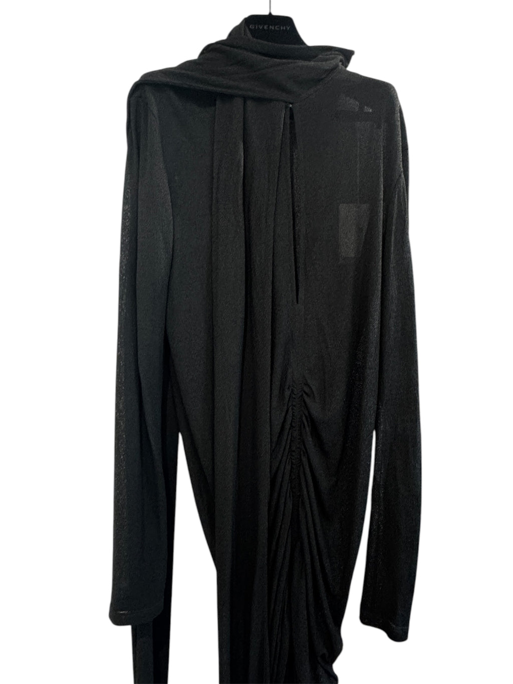 Givenchy Cutout ruched stretch-crepe turtleneck gown Size 12UK