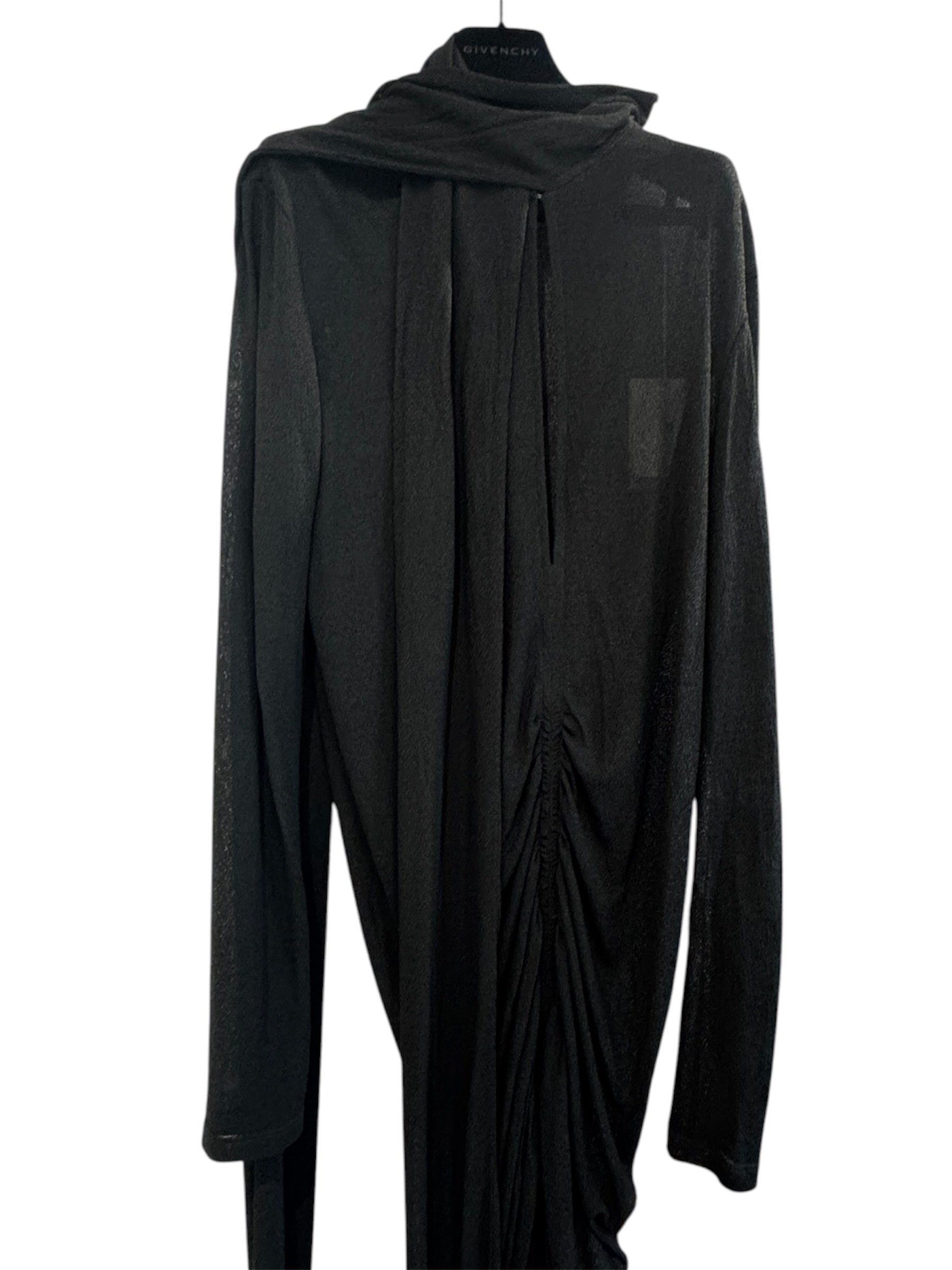 Givenchy Cutout ruched stretch-crepe turtleneck gown Size 12UK