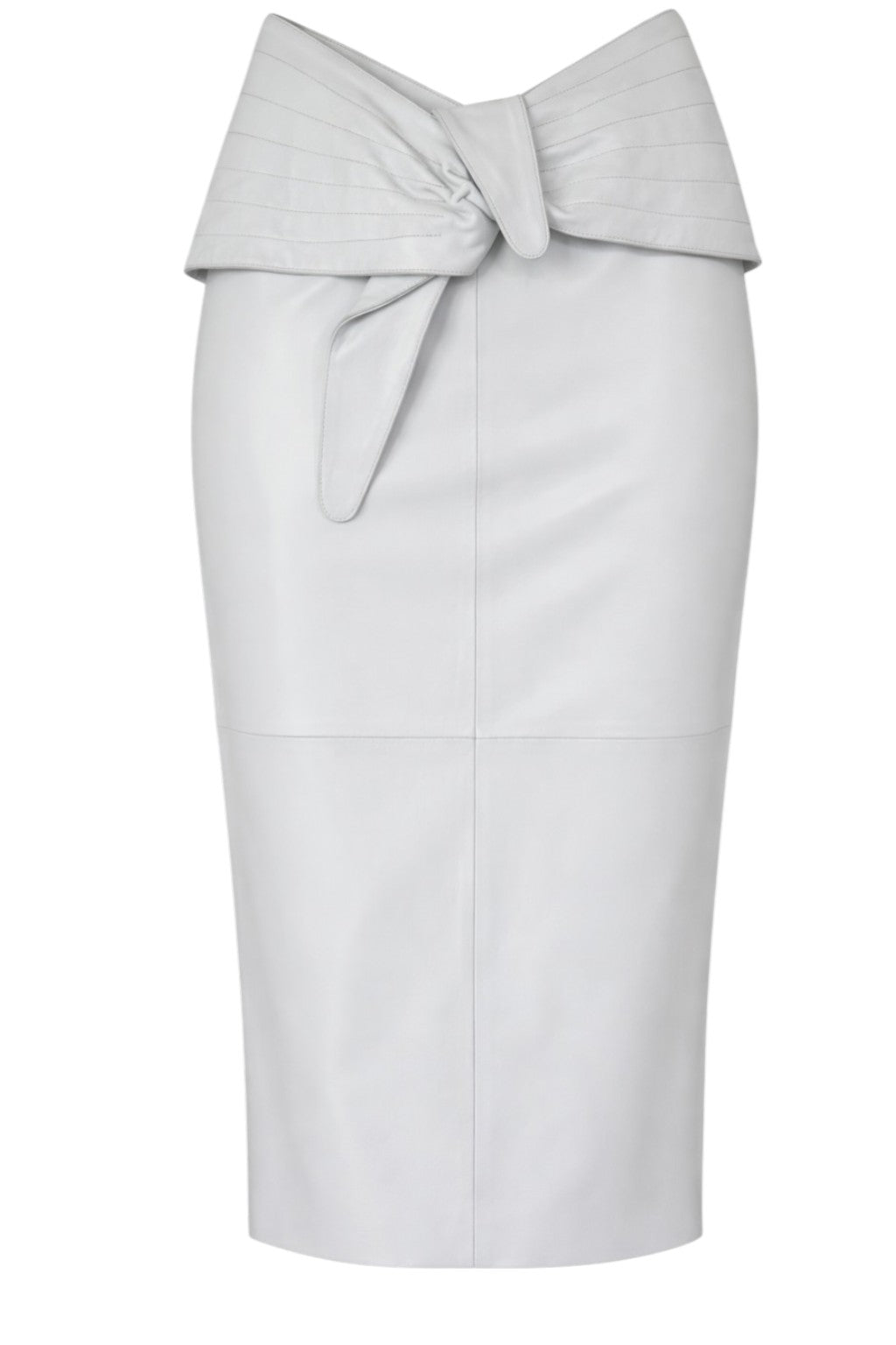 The Attico White 100% Leather Mid Skirt Size 14-16 UK