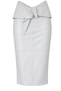 The Attico White 100% Leather Mid Skirt Size 14-16 UK
