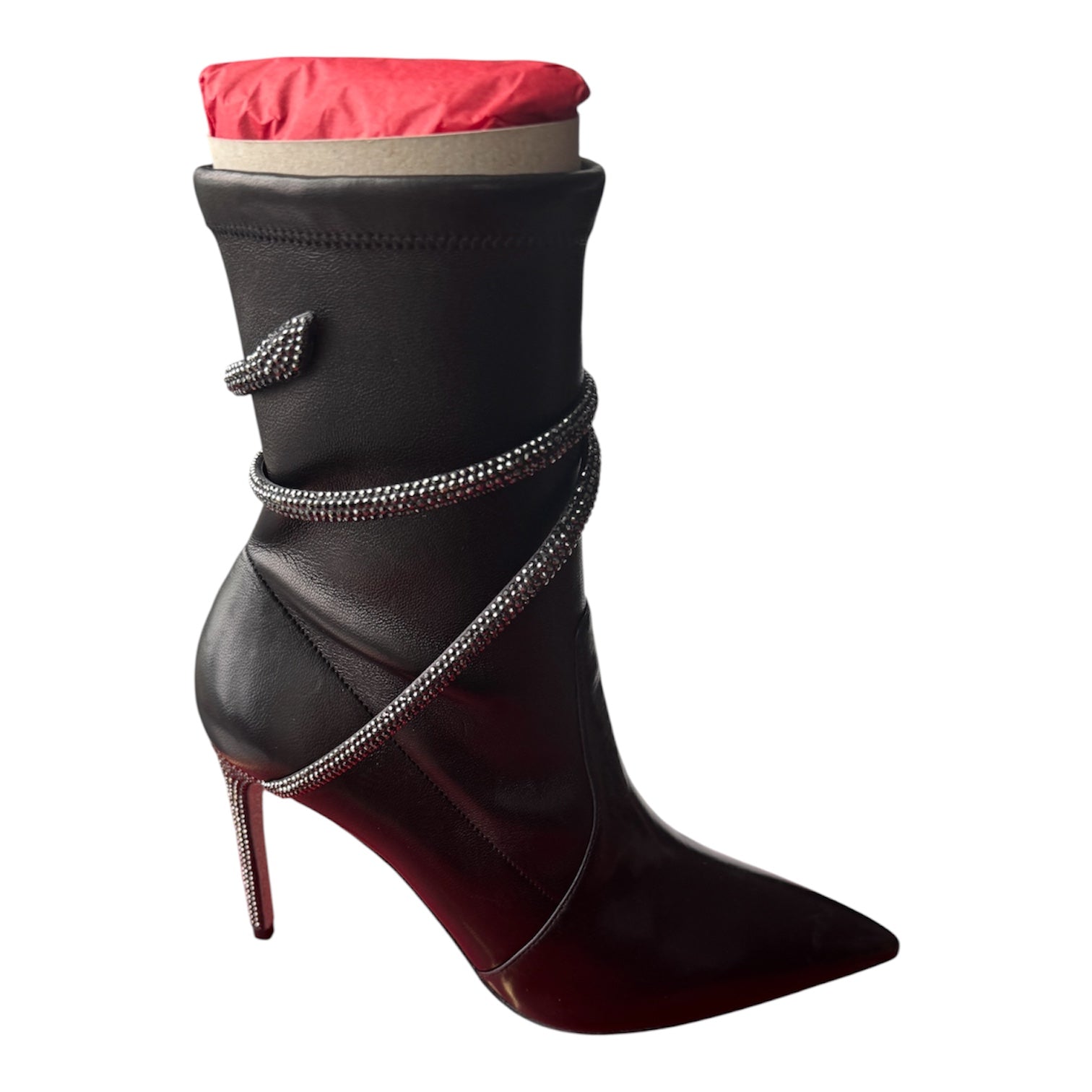 Rene Caovilla Snake Strap Stilleto Boots Size 37
