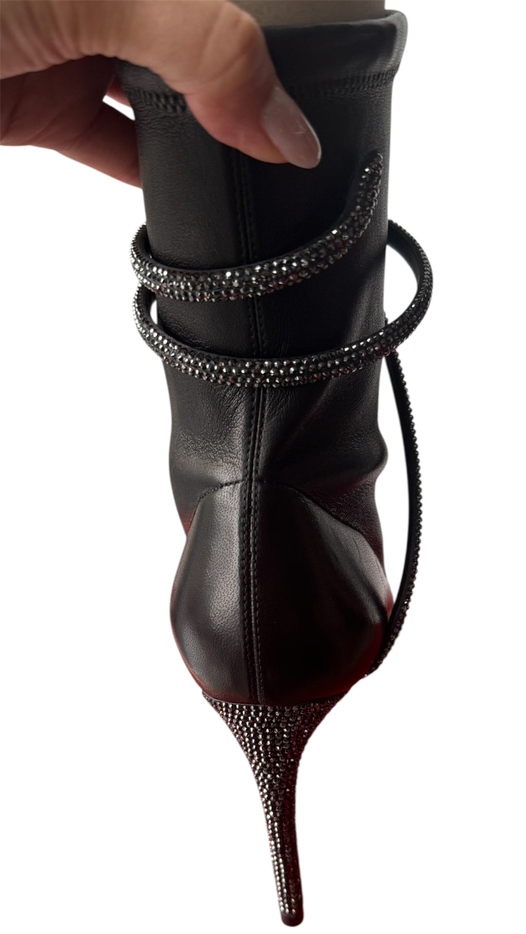 Rene Caovilla Snake Strap Stilleto Boots Size 37