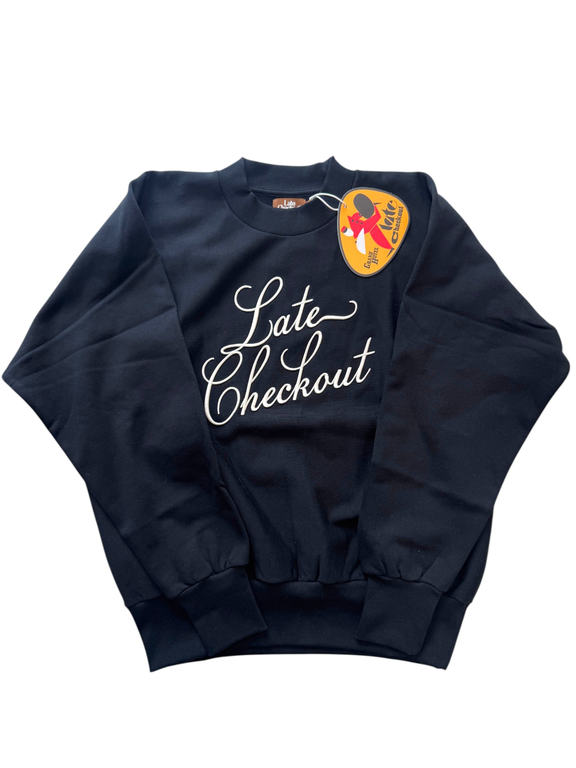 Late Checkout Black Crewneck Sweater Size L