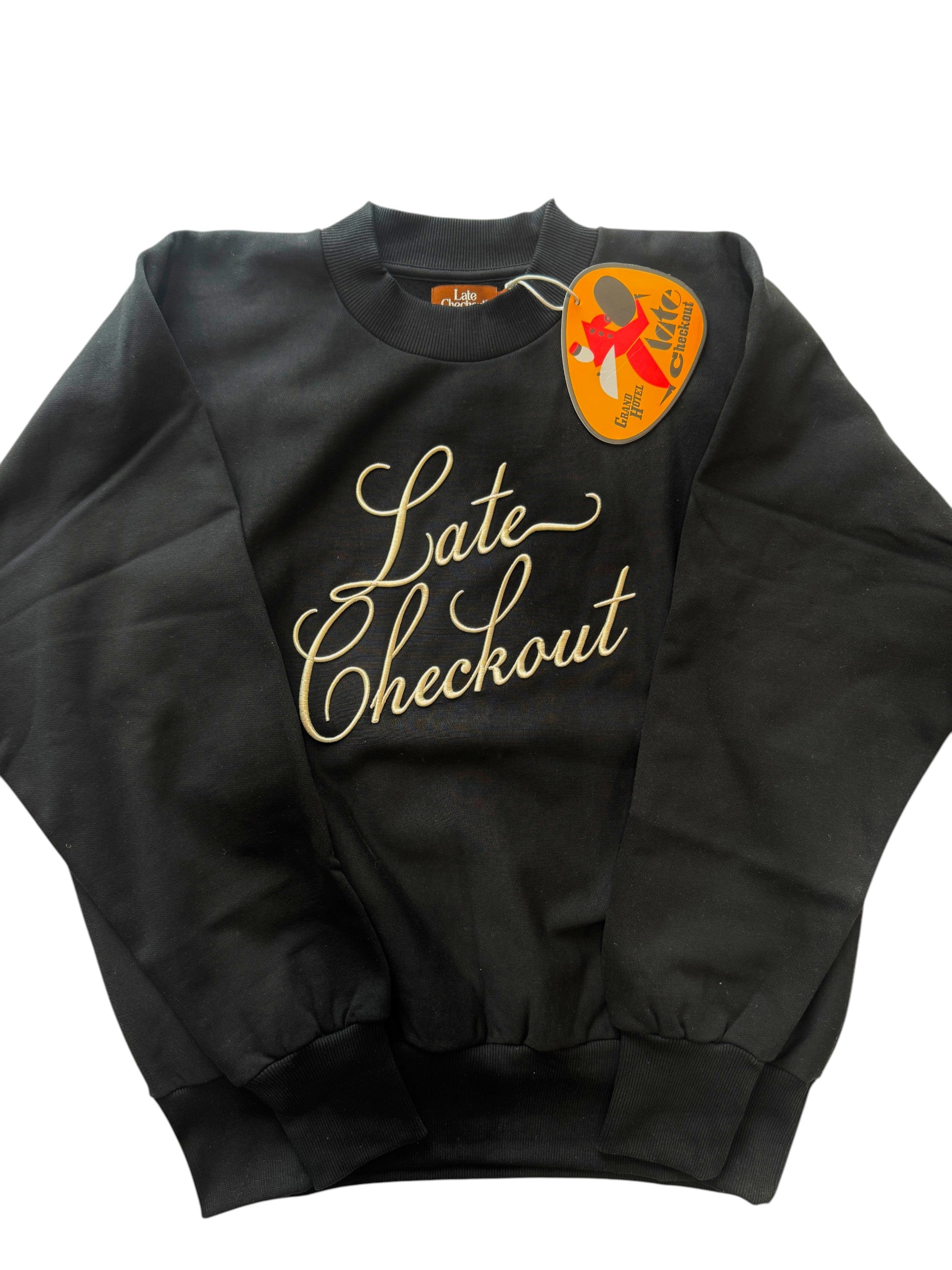 Late Checkout Black Crewneck Sweater Size L