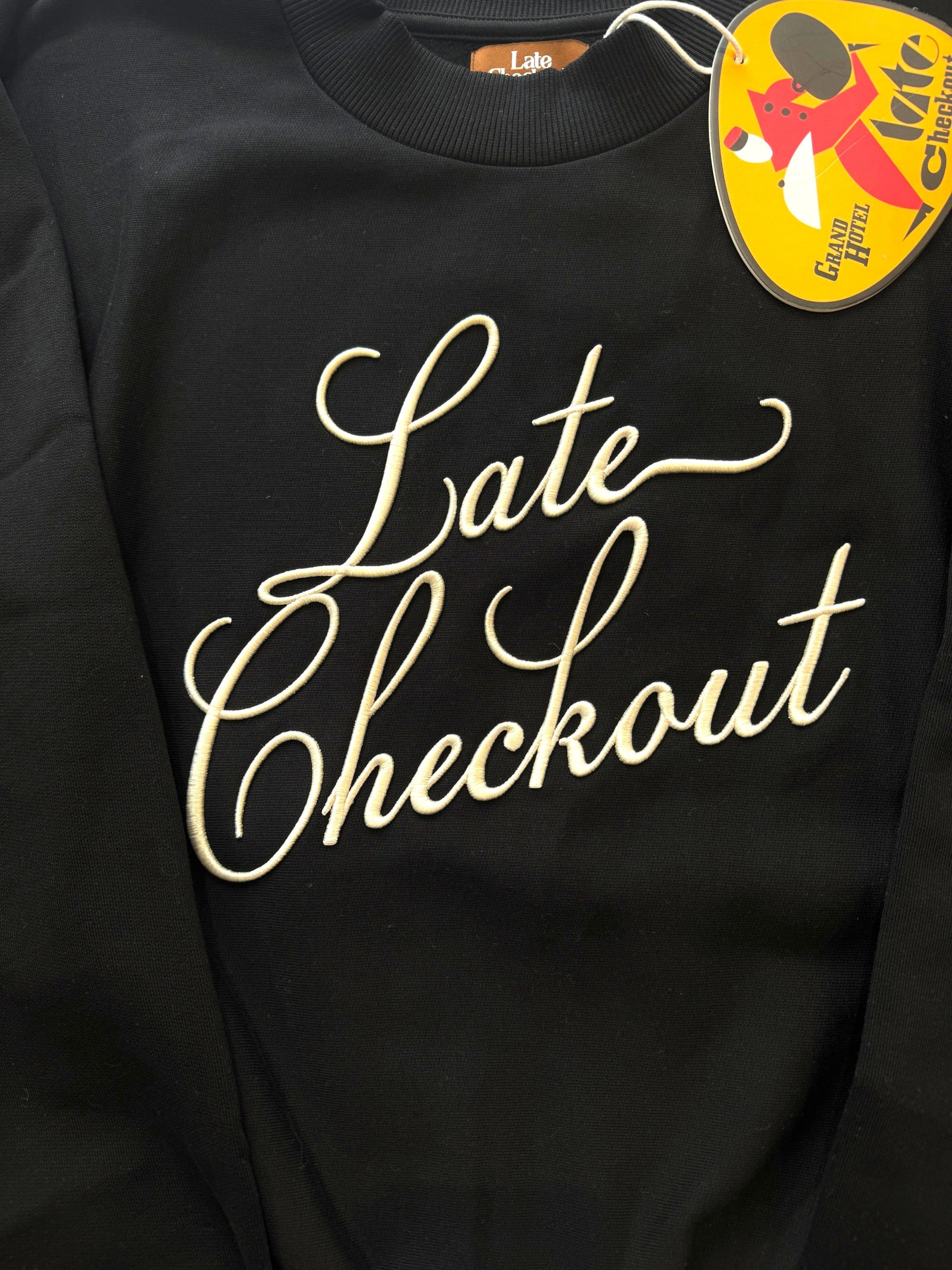 Late Checkout Black Crewneck Sweater Size L