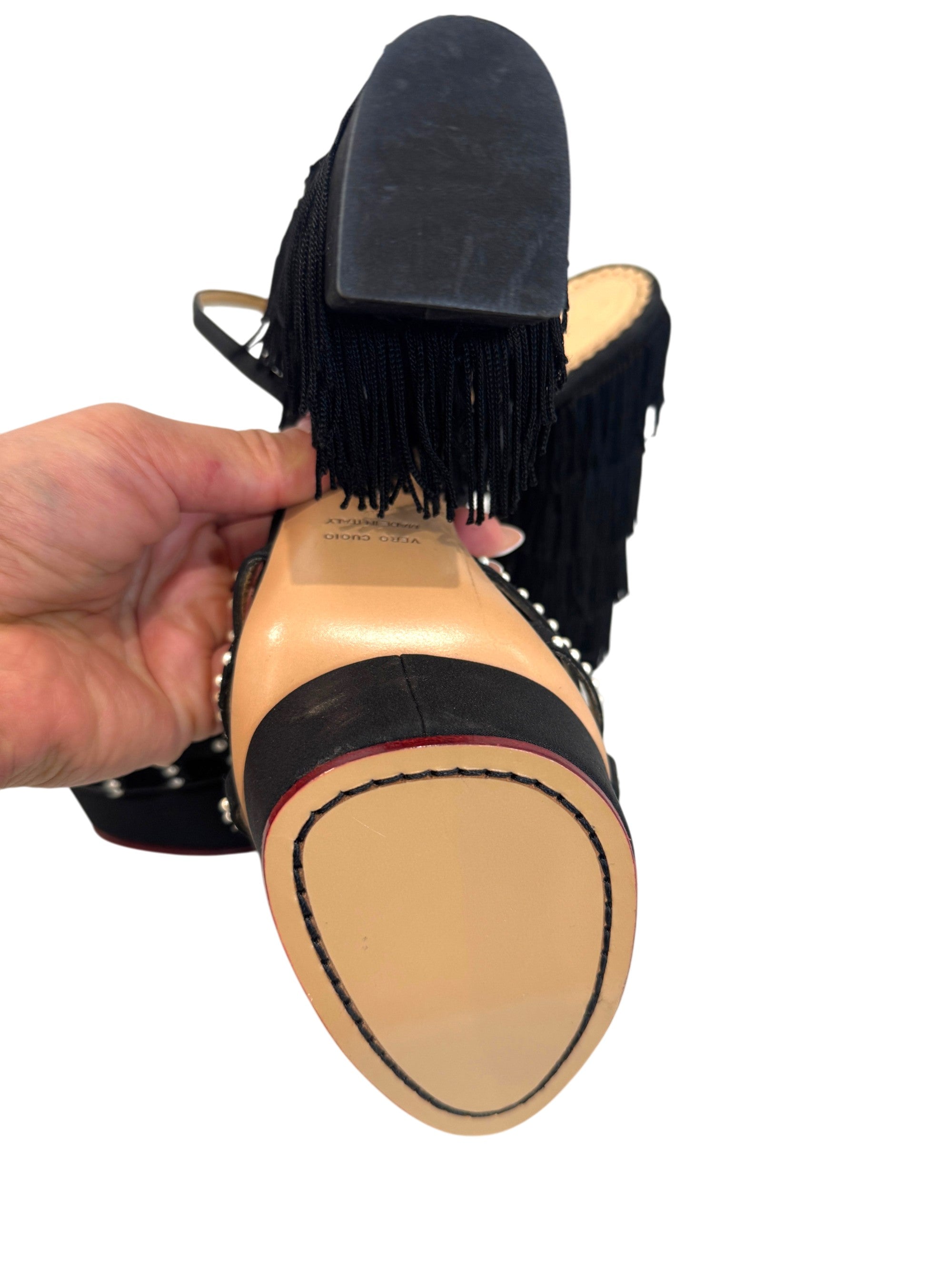 Charlotte Olympia Black Satin Miss ChaCha Size 39