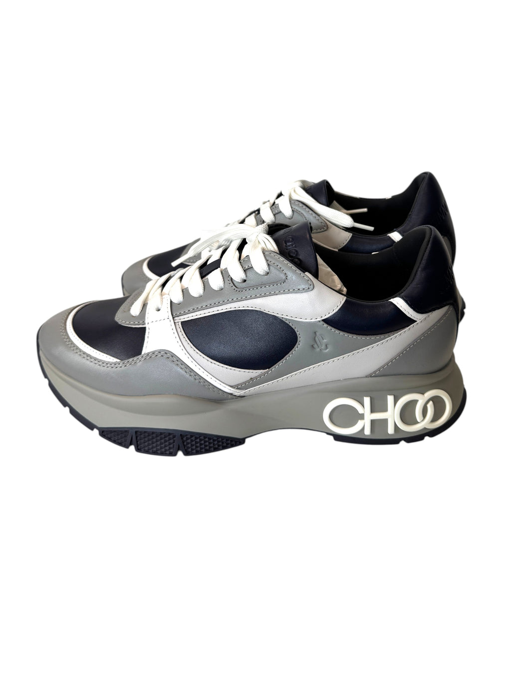 JimmyChoo Chunky CHOO Trainers in Navy Blue and Grey Size 9.5 UK