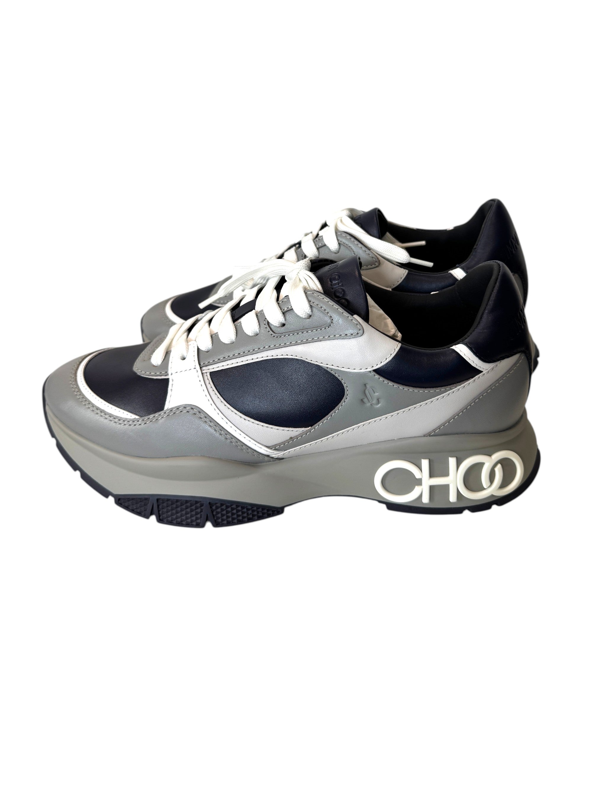 JimmyChoo Chunky CHOO Trainers in Navy Blue and Grey Size 9.5 UK
