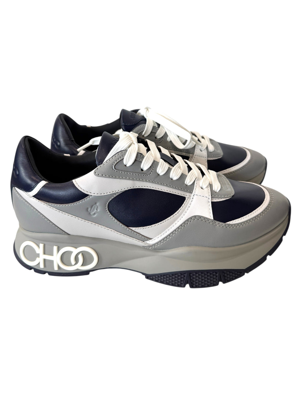 JimmyChoo Chunky CHOO Trainers in Navy Blue and Grey Size 9.5 UK