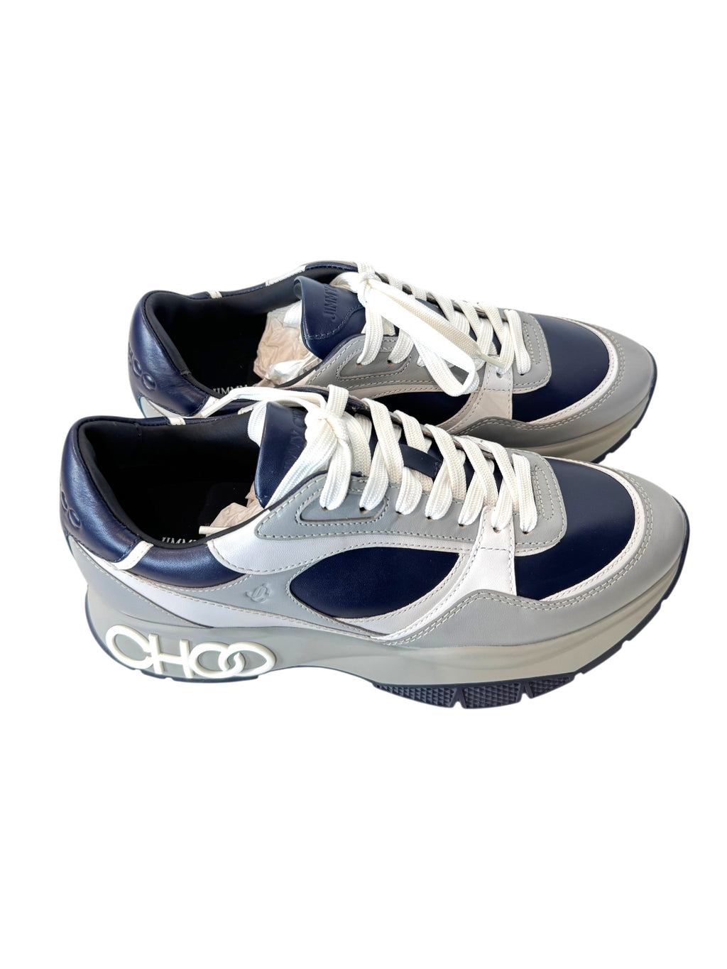 JimmyChoo Chunky CHOO Trainers in Navy Blue and Grey Size 9.5 UK