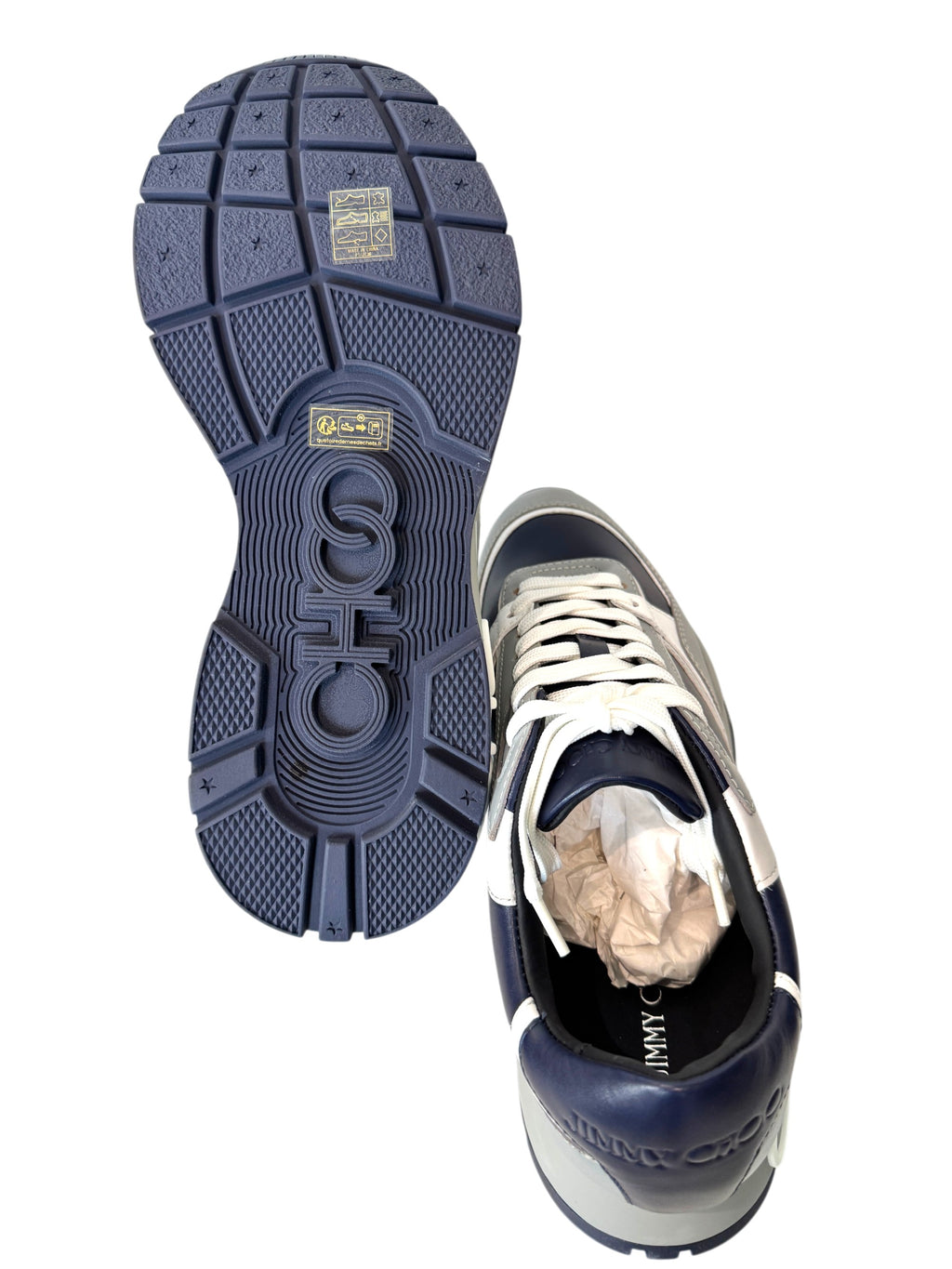 JimmyChoo Chunky CHOO Trainers in Navy Blue and Grey Size 9.5 UK