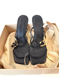 Aje Fondation Link Strappy Mid Heel Sandal Size 6.5 UK