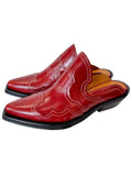 Ganni Western Emroidered Mules in Red Size 7 UK