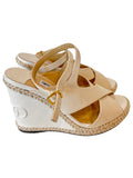 Jimmy Choo Espadrille Wedge in Cream Size 6 UK