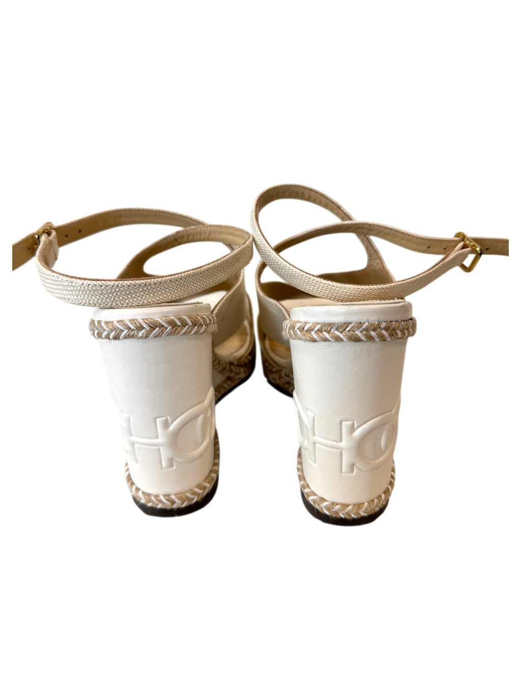 Jimmy Choo Espadrille Wedge in Cream Size 6 UK
