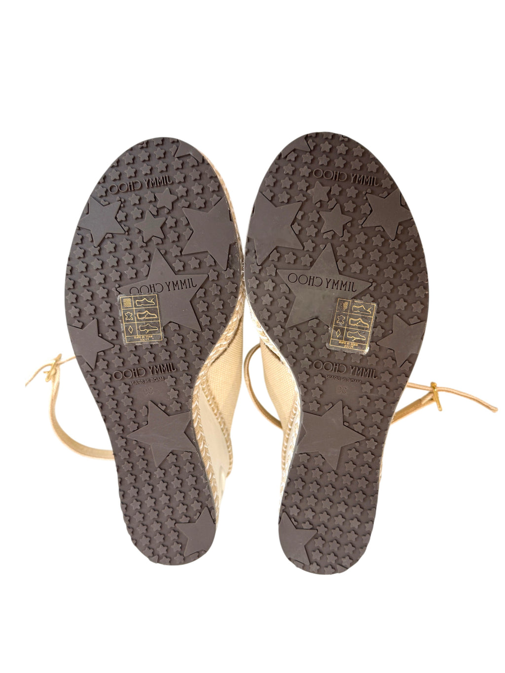 Jimmy Choo Espadrille Wedge in Cream Size 6 UK