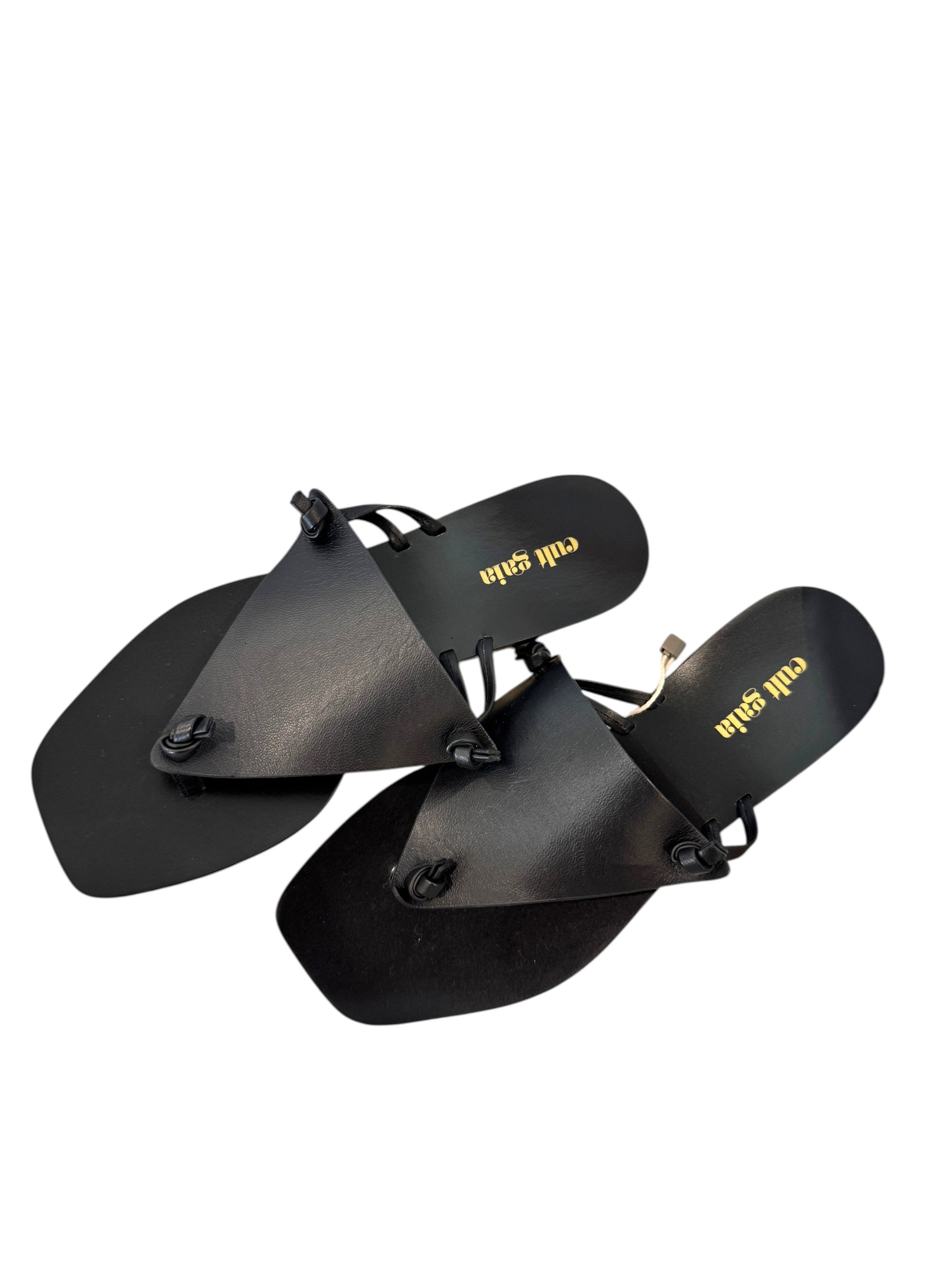 Cult Gaia Black Leather Fat Sandals Size 2.5UK