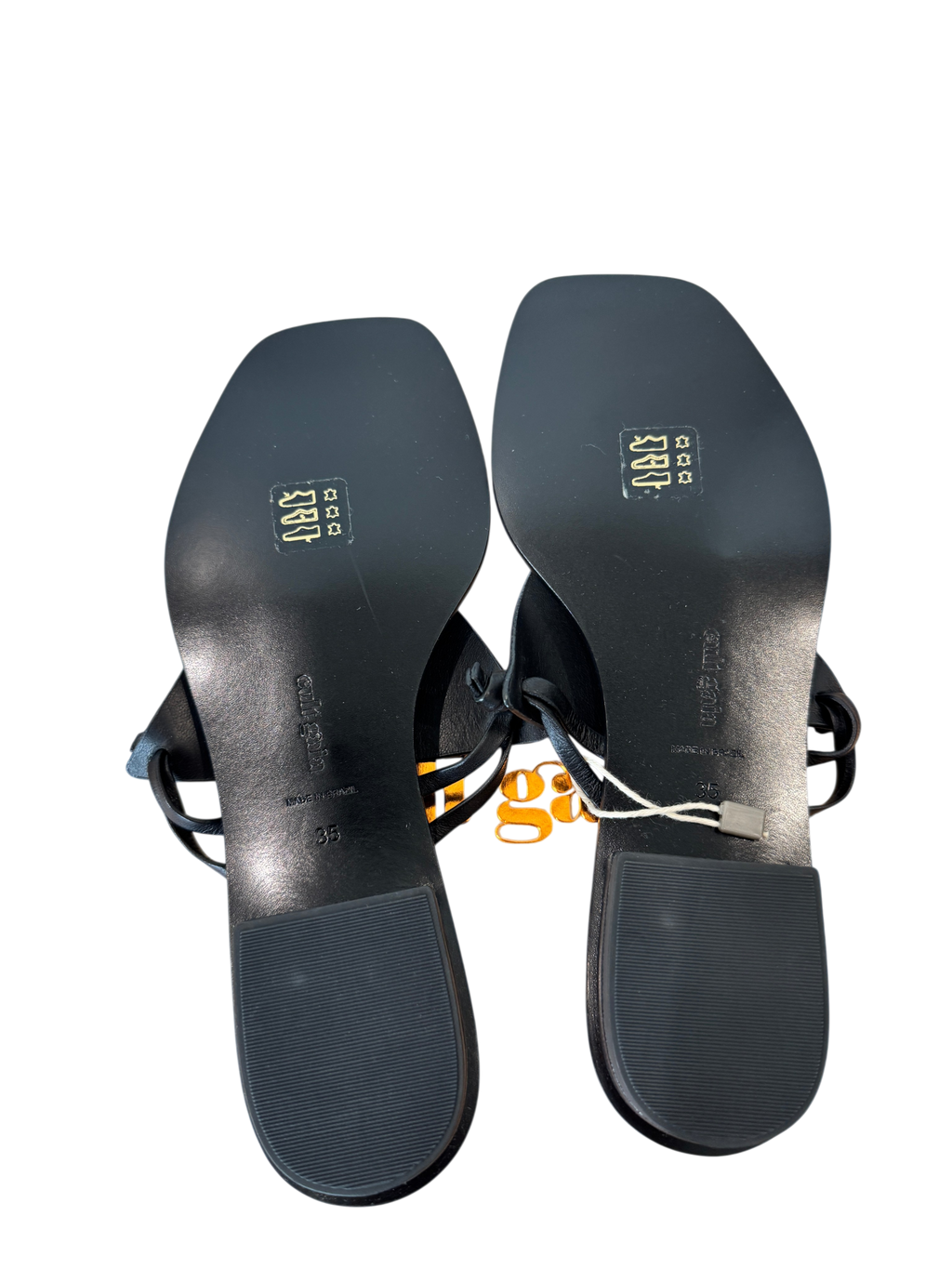 Cult Gaia Black Leather Fat Sandals Size 2.5UK