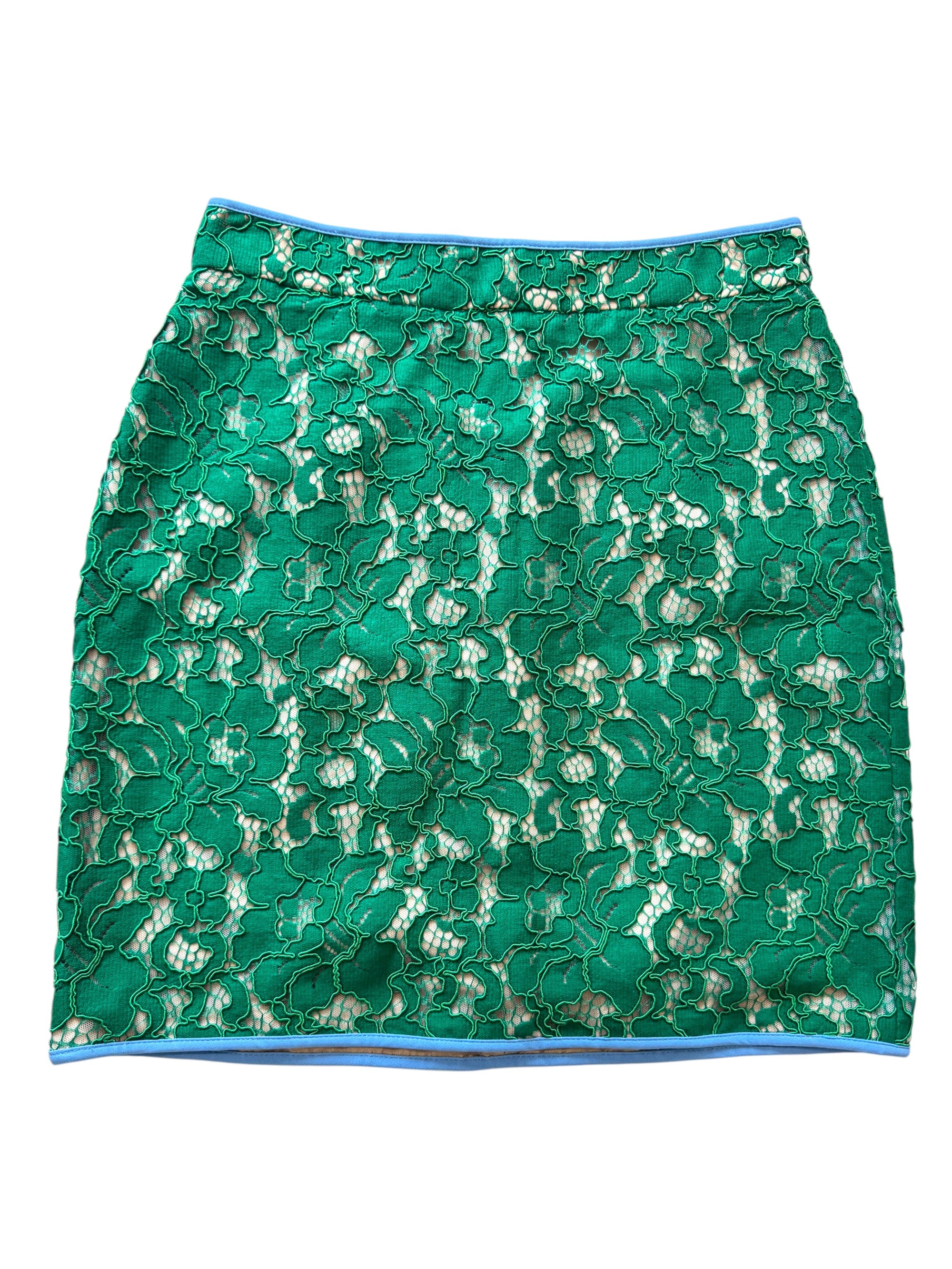 MSGM Milano Lace Green Gonna Mini Skirt Size 8-10 UK
