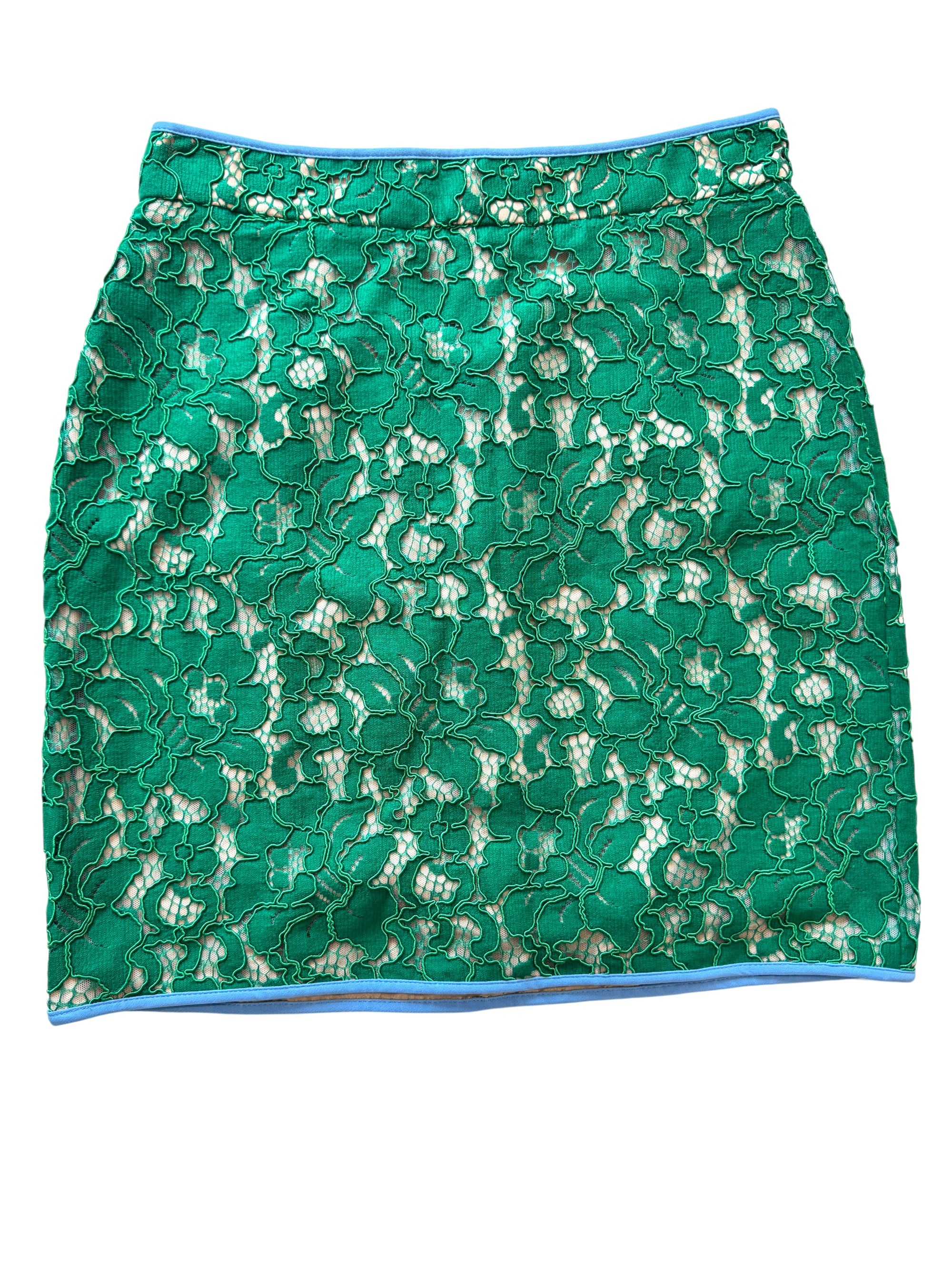 MSGM Milano Lace Green Gonna Mini Skirt Size 8-10 UK