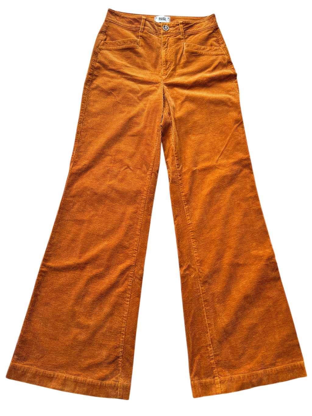 Paige Corduroy Wide Leg Trousers in Marigold/Orange Size 27 Waist