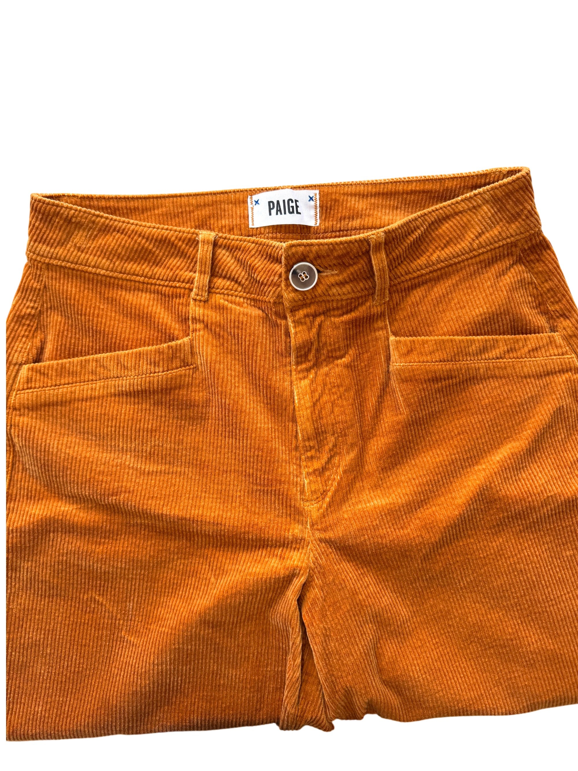 Paige Corduroy Wide Leg Trousers in Marigold/Orange Size 27 Waist