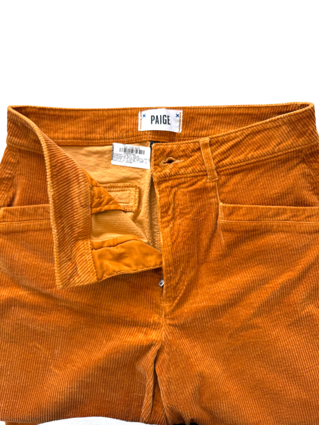 Paige Corduroy Wide Leg Trousers in Marigold/Orange Size 27 Waist