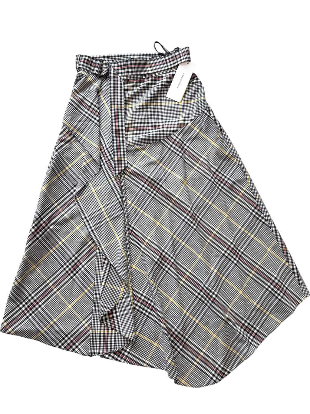 Karen Millen Women's NEW Stripe Asymmetric Midi Belted Long Skirt Size 8 UK