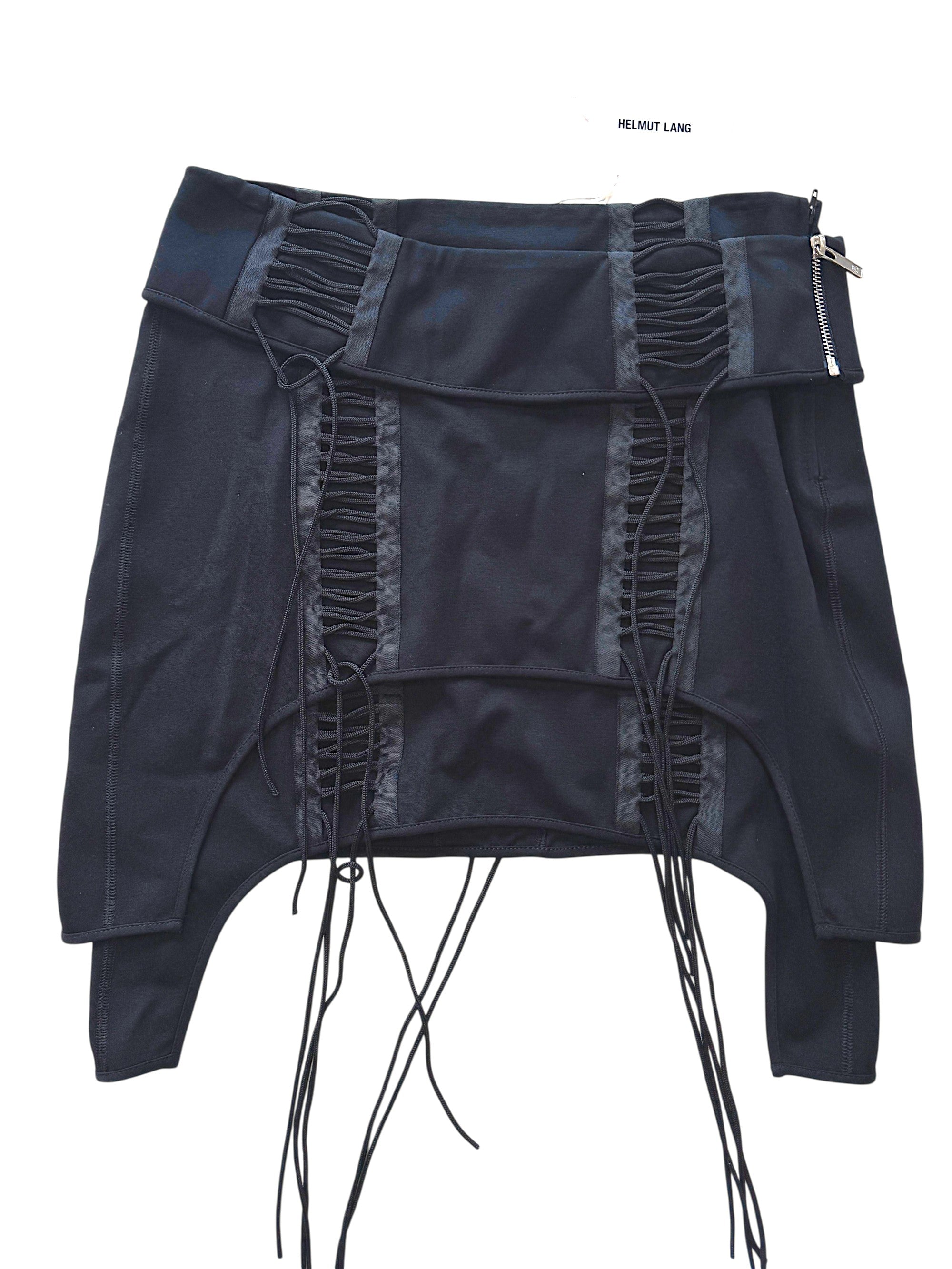 Helmut Lang Black Aviator Mini Skirt Size 10 UK