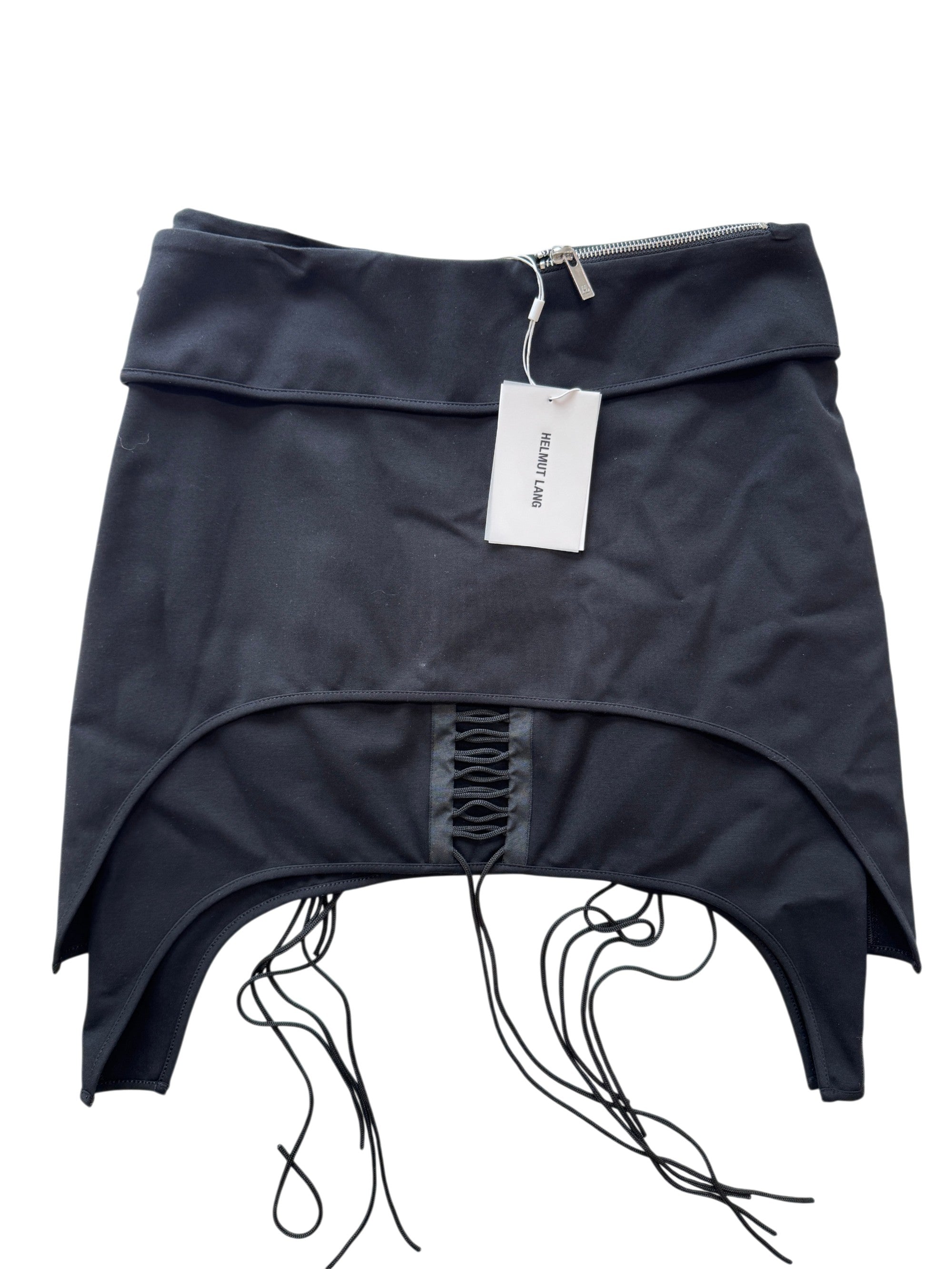 Helmut Lang Black Aviator Mini Skirt Size 10 UK