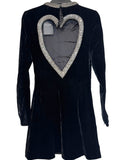 Saint Laurent Velvet Mini Love Heart Back Detail Size 6-8 UK