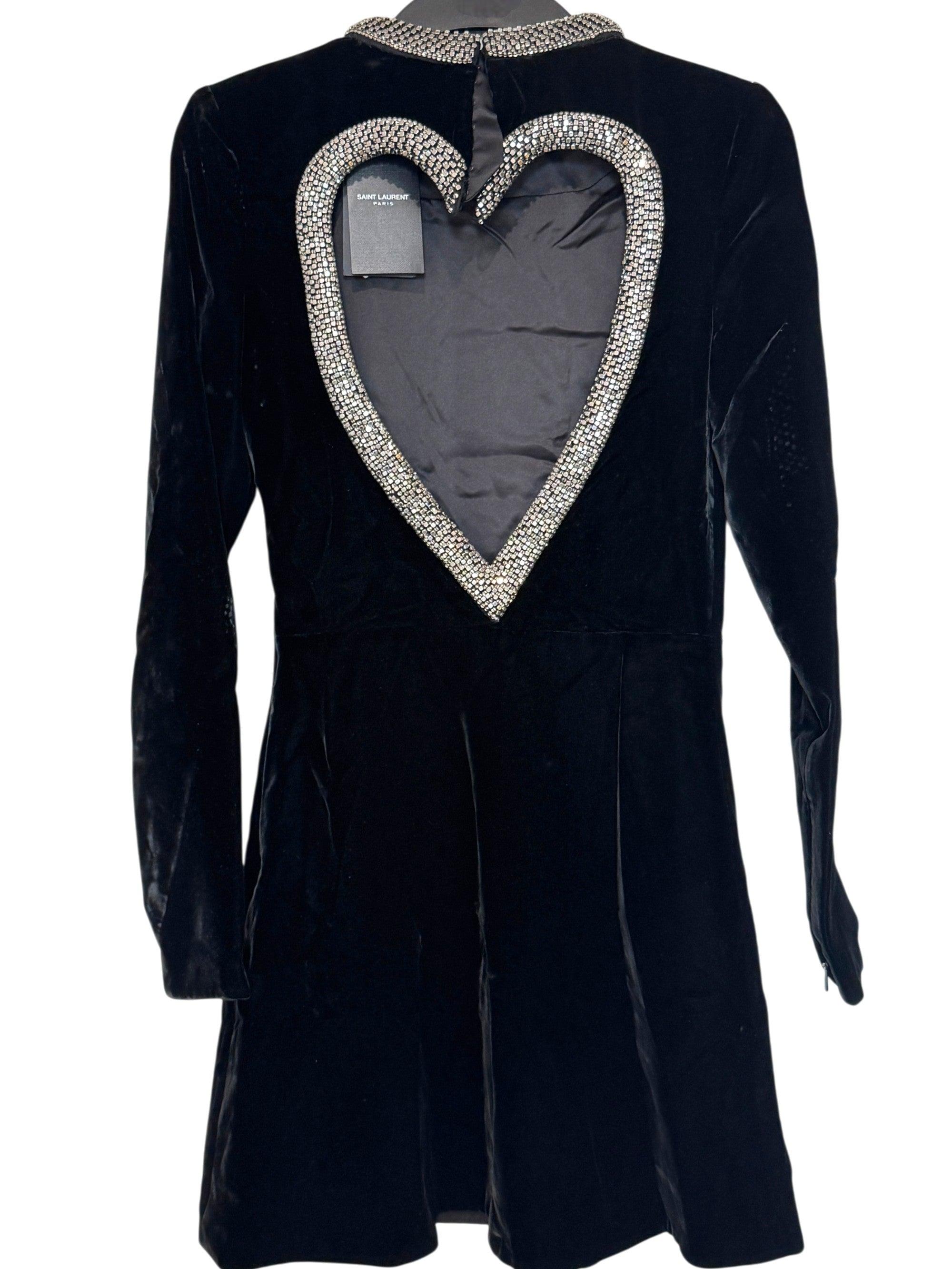 Saint Laurent Velvet Mini Love Heart Back Detail Size 6-8 UK