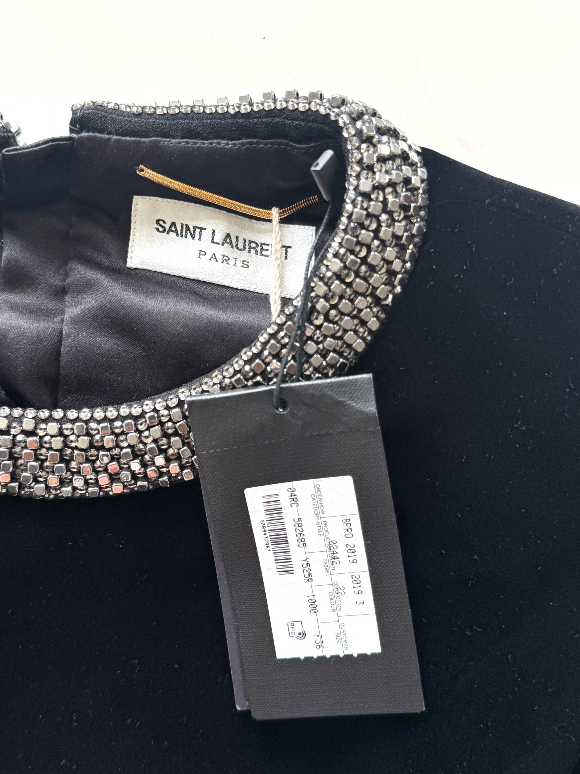 Saint Laurent Velvet Mini Love Heart Back Detail Size 6-8 UK