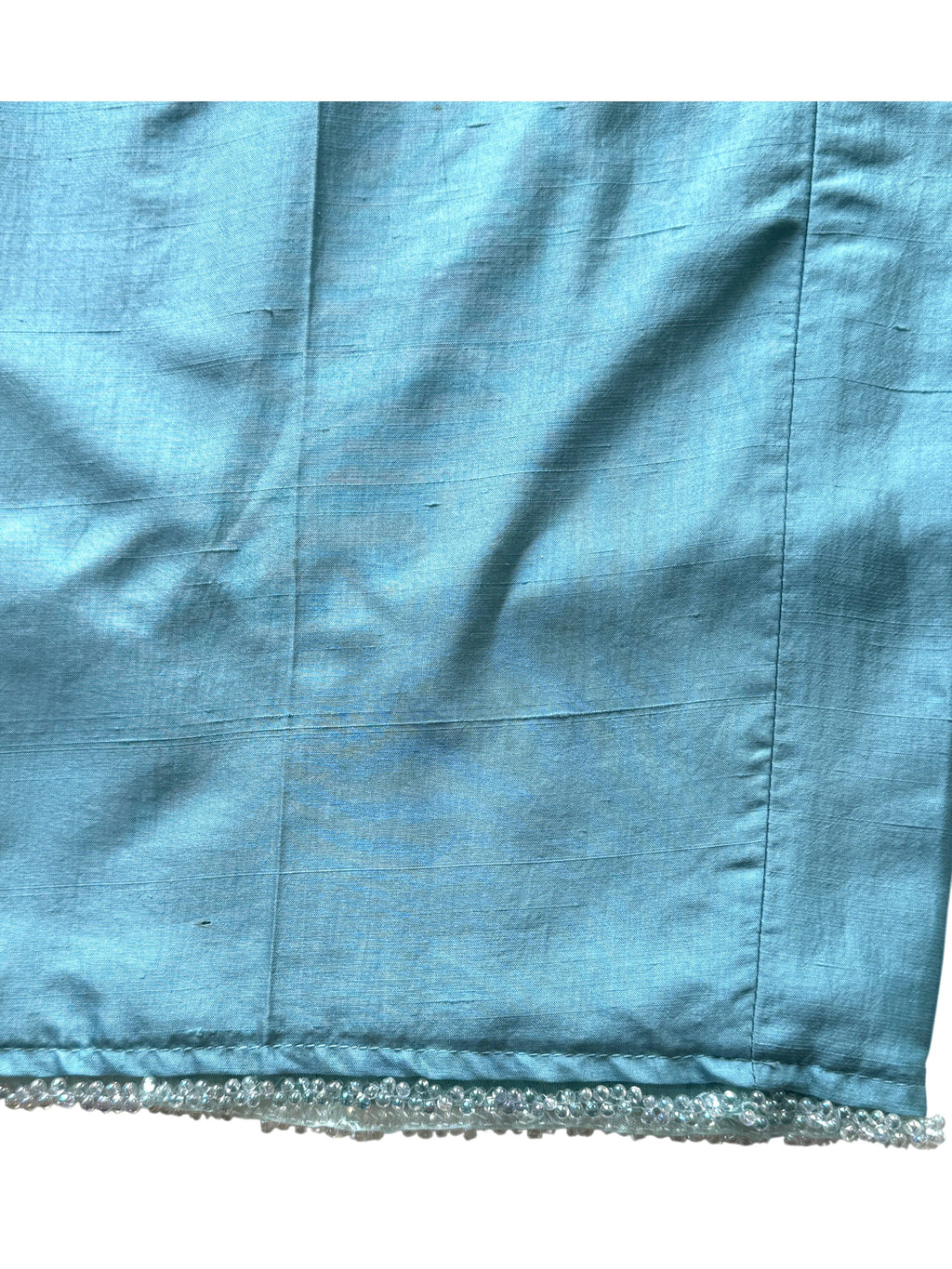 Vintage 100% Silk Blue 2 Piece Ladies Suit Size S-M