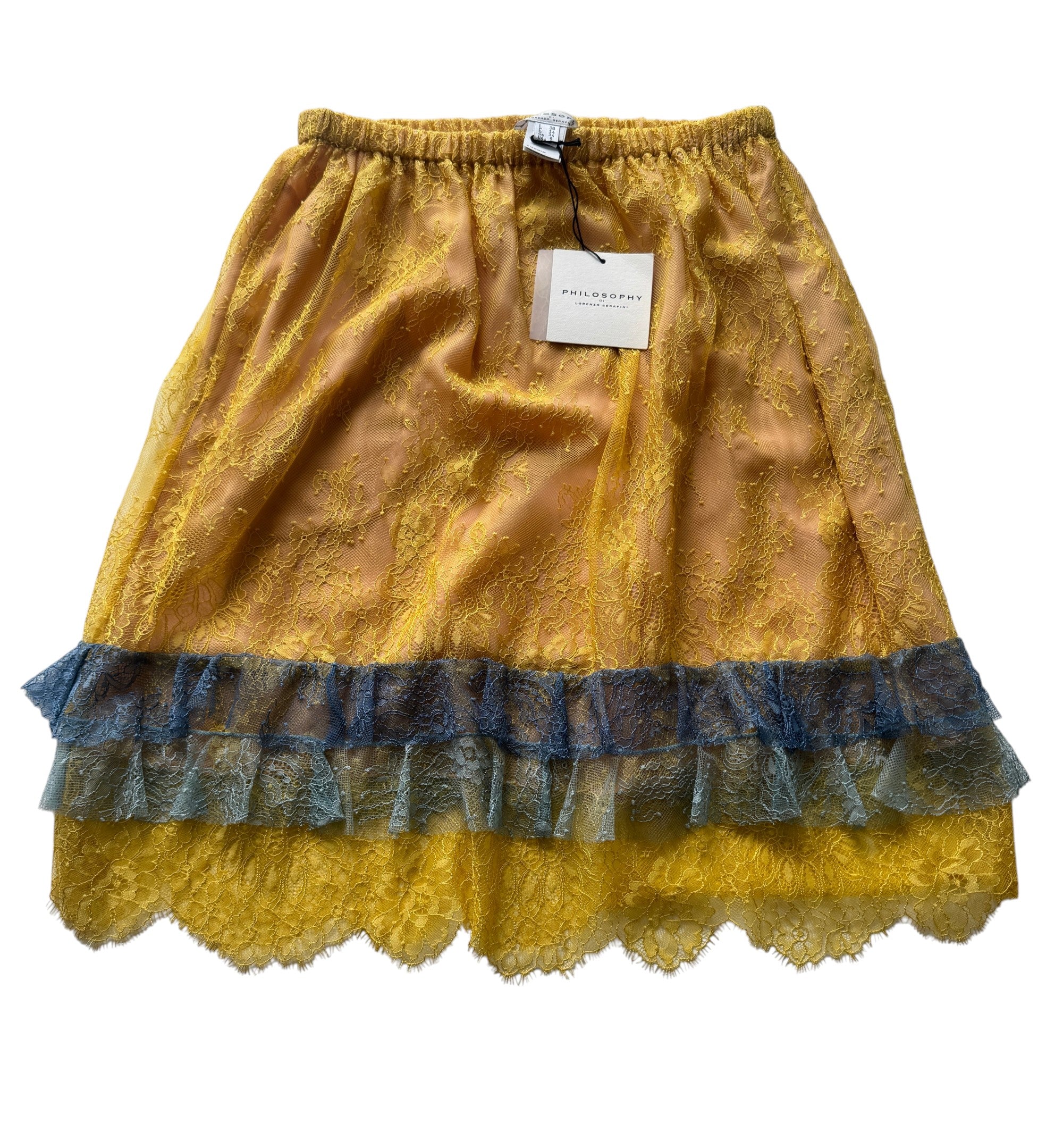 Philosophy di Lorenzo Serafini Lace Midi Lightweight Tiered Size 6-8 UK