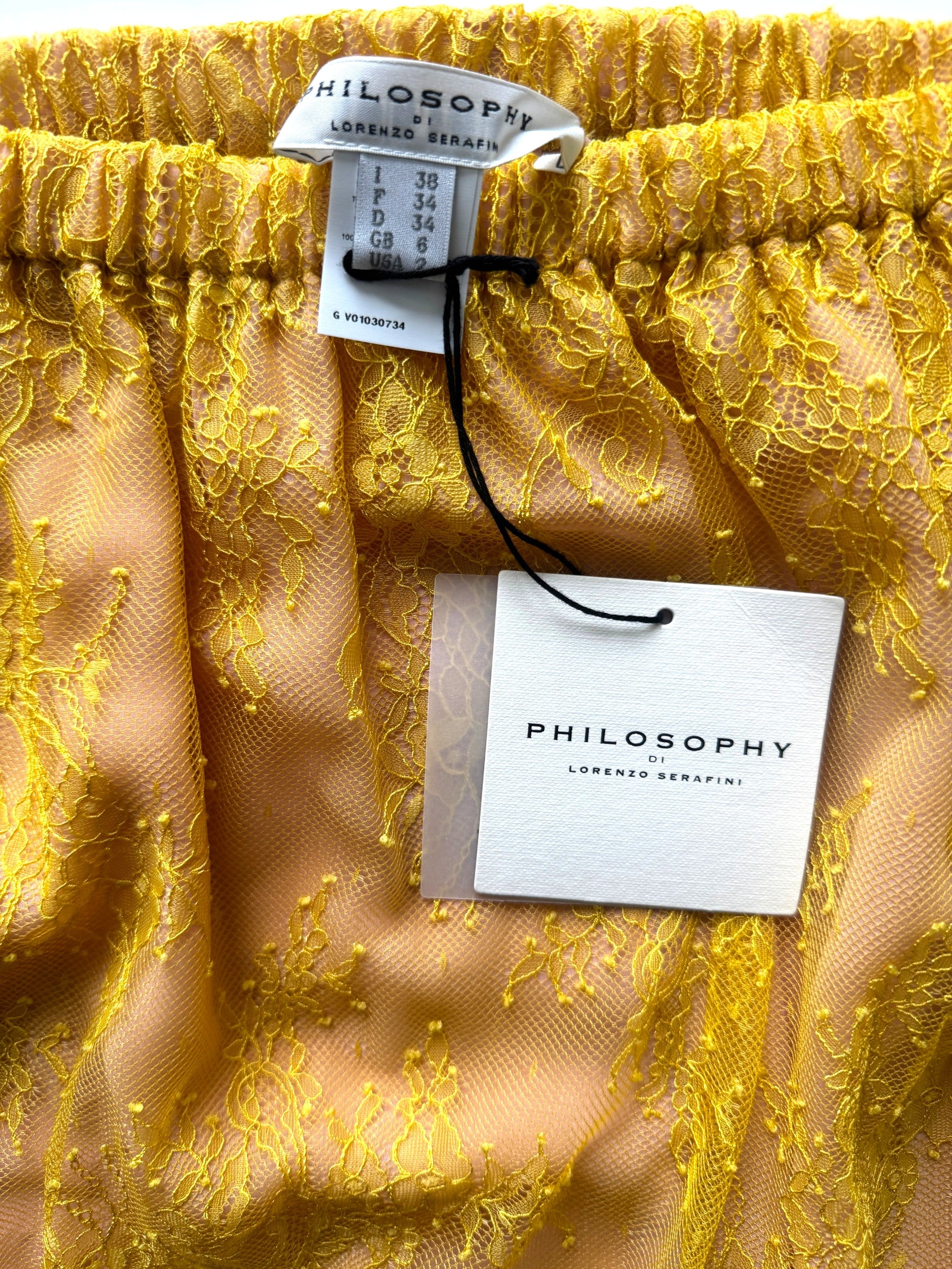 Philosophy di Lorenzo Serafini Lace Midi Lightweight Tiered Size 6-8 UK