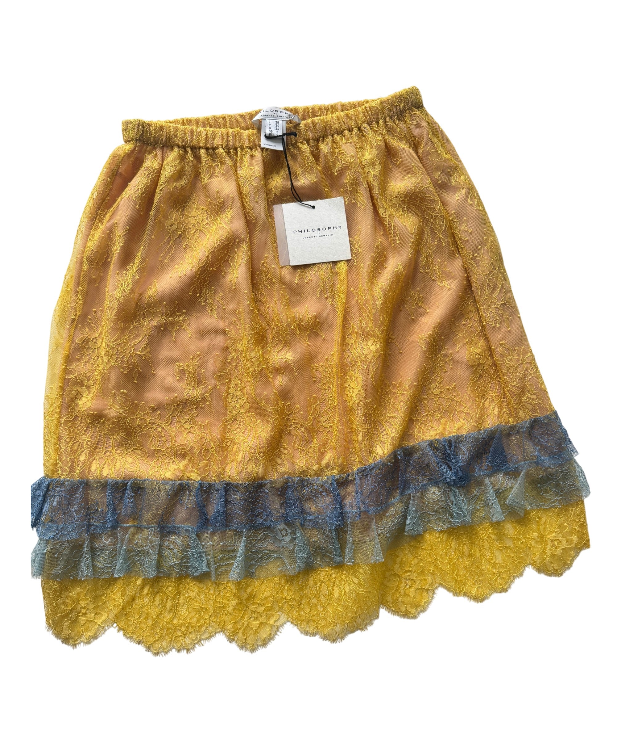 Philosophy di Lorenzo Serafini Lace Midi Lightweight Tiered Size 6-8 UK