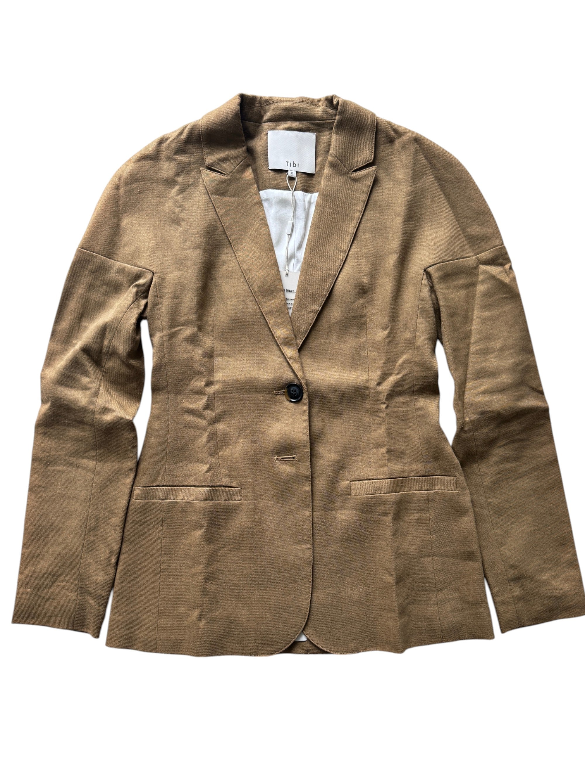 Tibi Linen-Blend Twill Blazer Size 4-8 UK