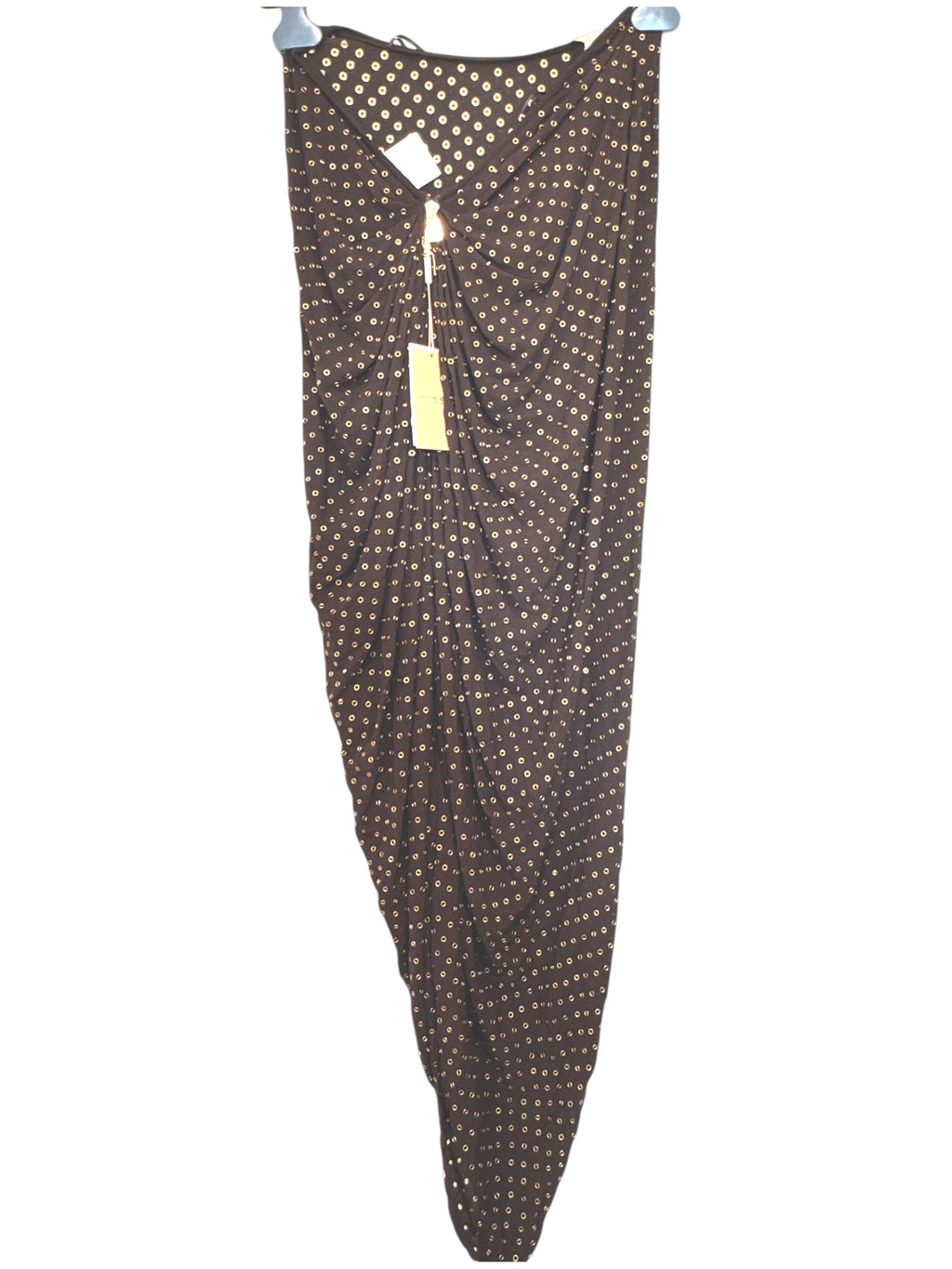 Michael Kors Collection Draped Maxi Skirt with Gold Metal Grommet Size 6-8 UK