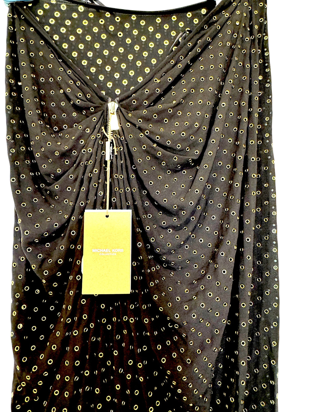 Michael Kors Collection Draped Maxi Skirt with Gold Metal Grommet Size 6-8 UK