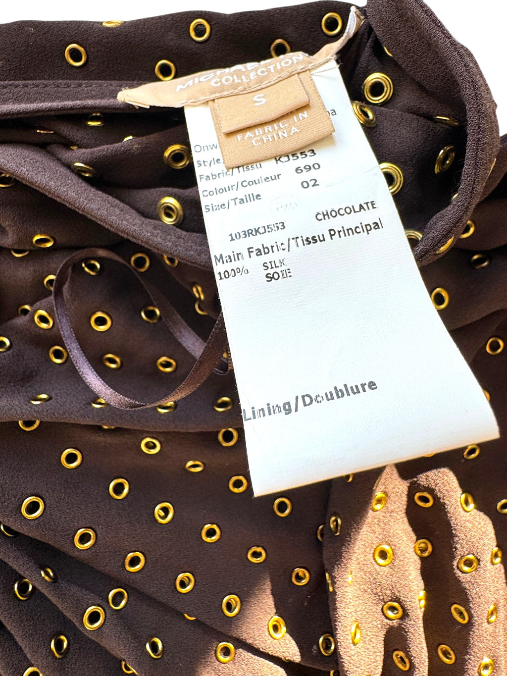 Michael Kors Collection Draped Maxi Skirt with Gold Metal Grommet Size 6-8 UK