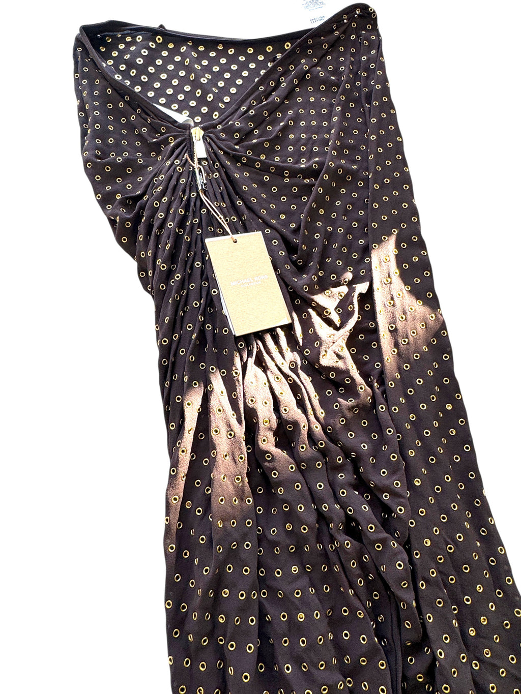 Michael Kors Collection Draped Maxi Skirt with Gold Metal Grommet Size 6-8 UK