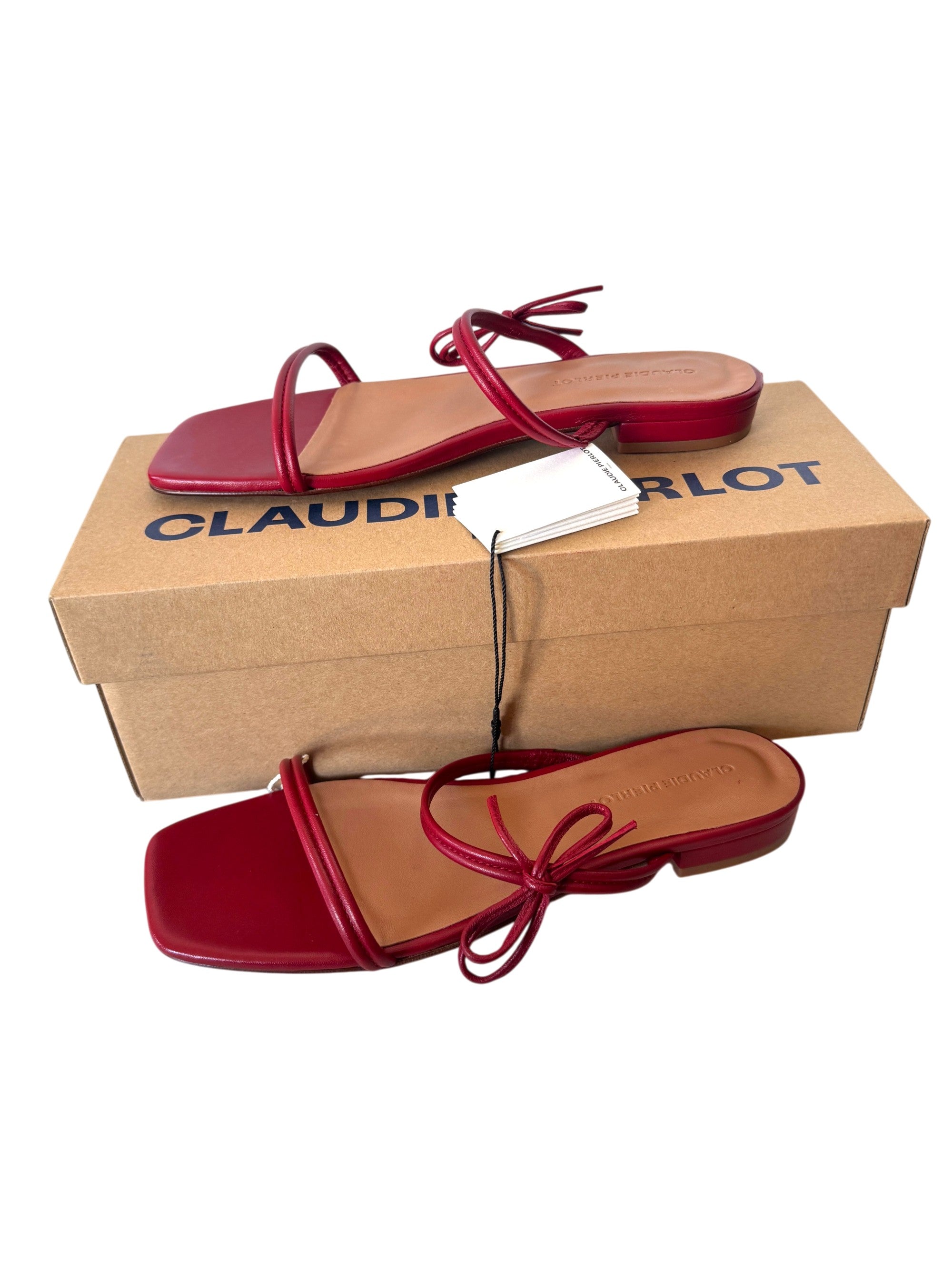 Claudie Pierlot Flat Strappy Sandals Red Size 7 UK